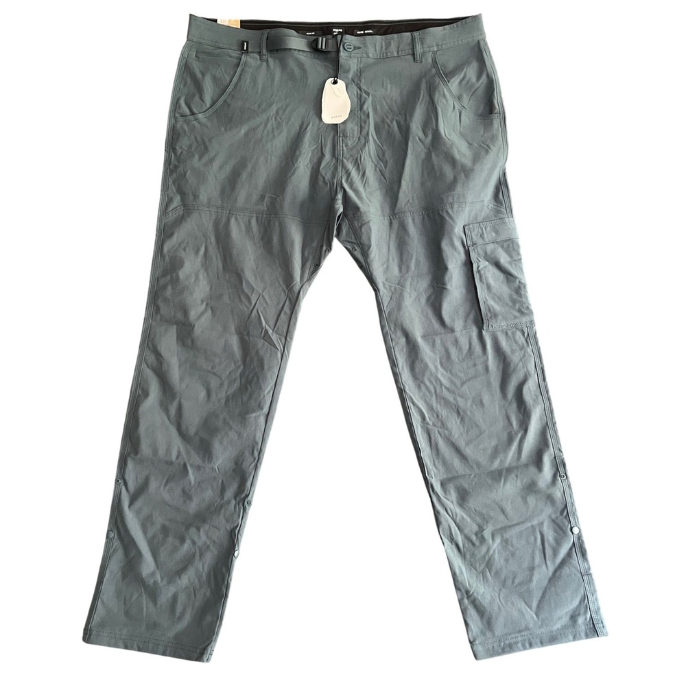NWT Prana Men's 42x32 Stretch Zion Slim‎ Pant II Grey Blue Hiking Cargo Pants